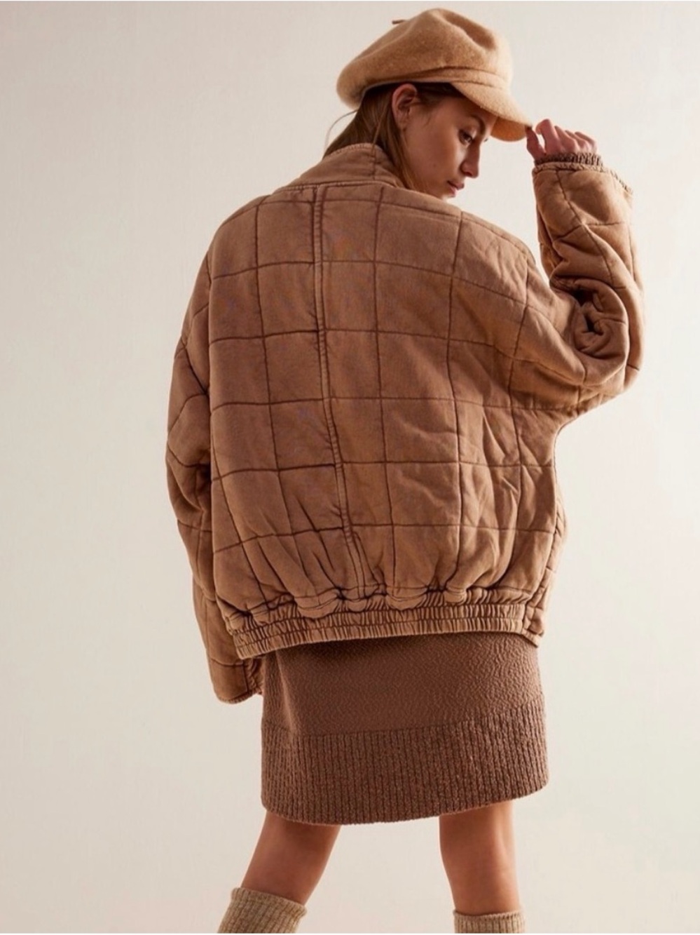 Free People Dolman Quilted Knit Jacket
